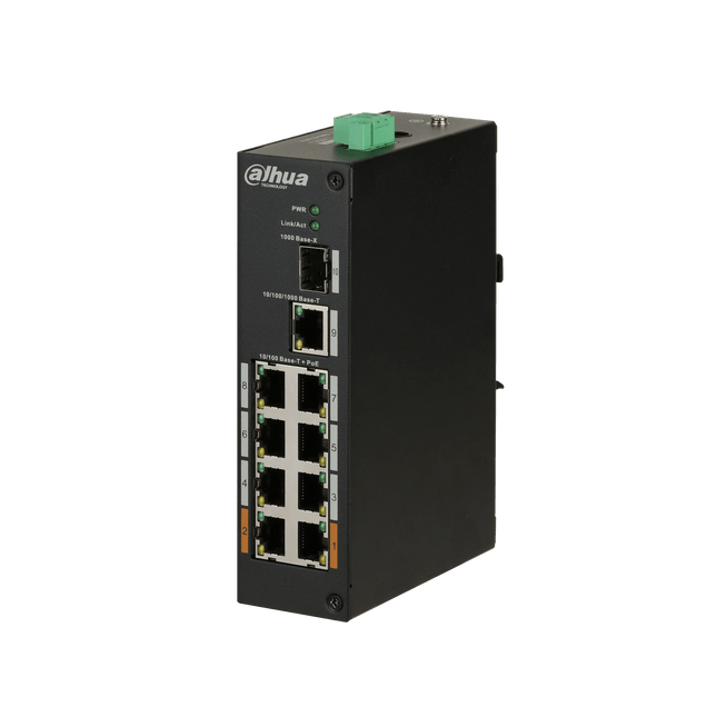 Dahua 10 - Port Unmanaged Desktop Switch with 8 Port PoE DH - PFS3110 - 8ET - 96 - V2 - CCTV Guru