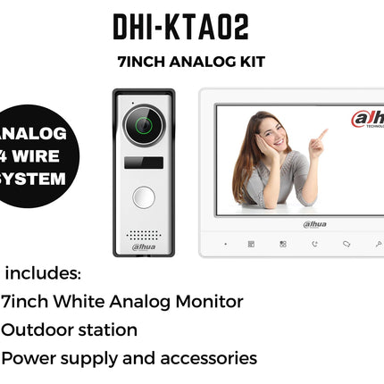 Dahua 4 - Wire 7 - inch Indoor Monitor Intercom Kit DHI - KTA02 - CCTV Guru