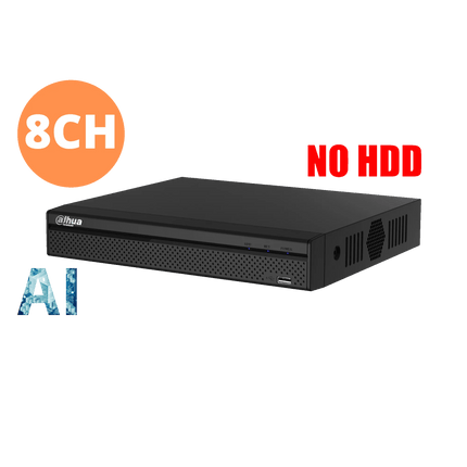 Dahua 8 Channel Compact AI NVR, 8 Port PoE, HDMI (4K), 1U, 16MP, SMD 4.0, Quick Pick, P2P Network Video Recorder - CCTV Guru