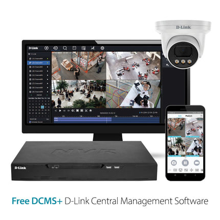 D - Link DNR16P - 8MP - 4TB Vigilance Surveillance Kit 16CH NVR & 8 x 8MP Turret Cameras - 4TB HDD - CCTV Guru