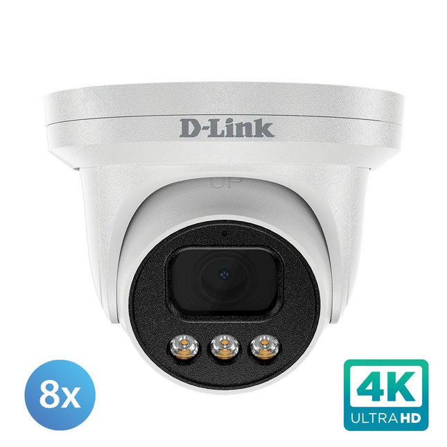 D - Link DNR16P - 8MP - 4TB Vigilance Surveillance Kit 16CH NVR & 8 x 8MP Turret Cameras - 4TB HDD - CCTV Guru