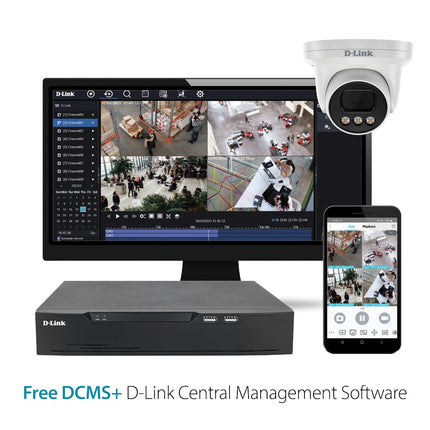 D - Link DNR8P - 8MP - 4TB Vigilance Surveillance Kit 8CH NVR & 5 x 8MP Turret Cameras - 4TB HDD - CCTV Guru