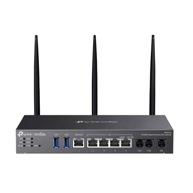 DR3650v Omada AX3000 Wi-Fi 6 Gigabit desktop DSL gateway by TP-Link Australia.