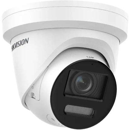 Hikvision DS - 2CD2387G2 - LSU/SL - 2 8MP ColorVu Turret, White Light, AcuSense, Built - in Mic, Speaker, Strobe Light, 2.8mm (2387) - CCTV Guru
