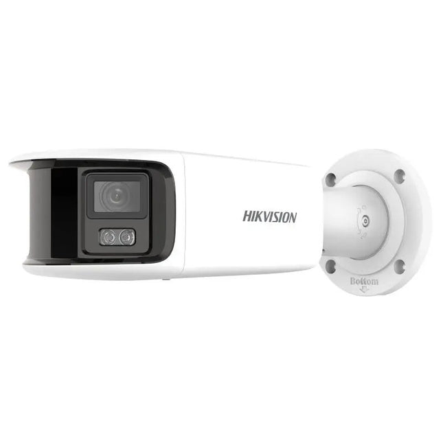 Hikvision DS - 2CD2T87G2P - LSU/SL, 8MP ColorVu Panoramic, 4mm Lens, 180 Degree Bullet, White Light, AcuSense, Built - in Mic, Speaker, Strobe Light, IP66 (2T87G2P) - CCTV Guru