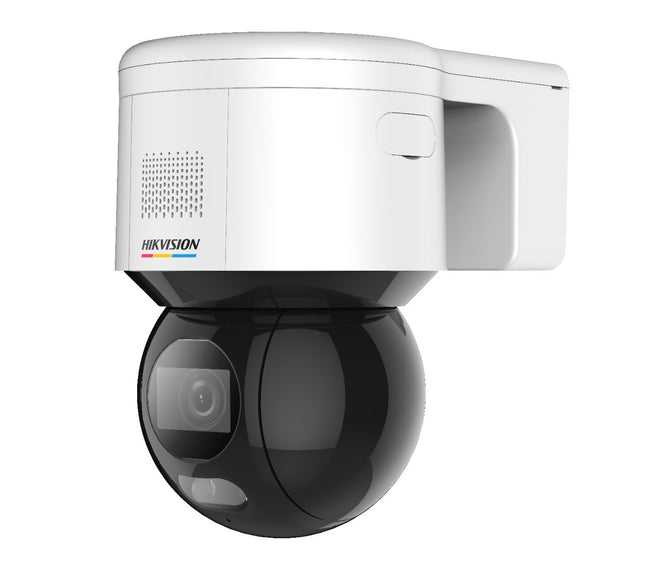 Hikvision 4MP ColorVu PT Camera DS - 2DE3A400BW - DE(T5), AcuSense, 4mm, White Light 30M, IP66, PoE, Built - in Microphone and Speaker - CCTV Guru