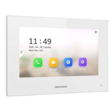 Hikvision IP Intercom, Gen 2, 7" Colour Monitor, No SD Card, No App Connection, PoE, White (6320), 7 Inch Touch IP Indoor Station, DS - KH6320 - LE1 - WHITE - CCTV Guru