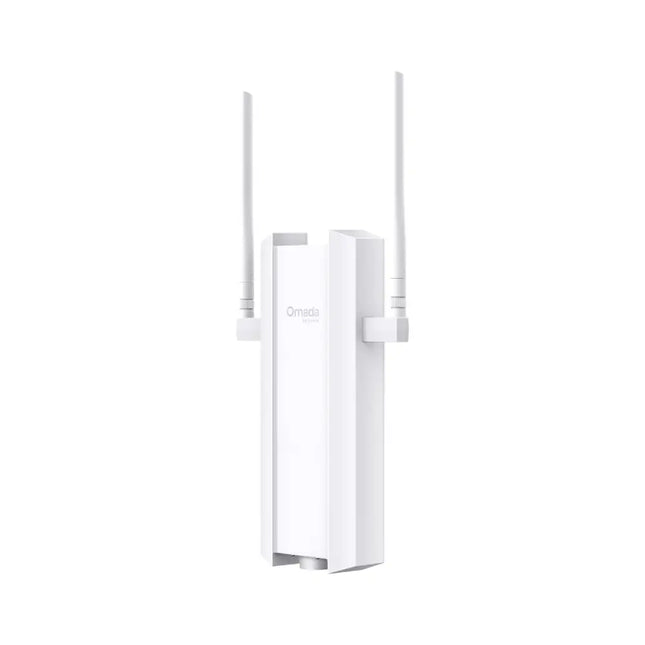 Bottom view of the TP-Link EAP625-Outdoor HD access point showing the Gigabit PoE port and the secure waterproof rubber gasket assembly.