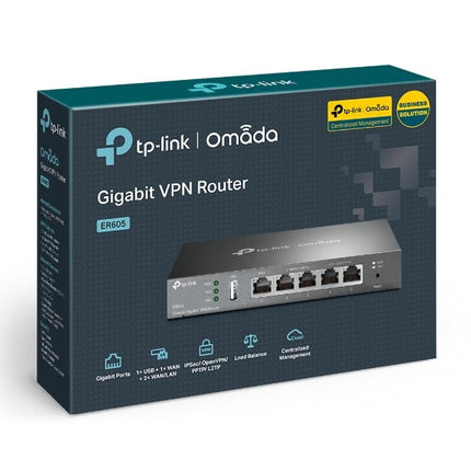 TP - Link TL - ER605 (TL - R605) SafeStream Gigabit Multi - WAN VPN Router PPPoE 1 WAN 3 Changeable WAN/LAN Ports 10BASE - T, Centralised Cloud, OMADA - CCTV Guru