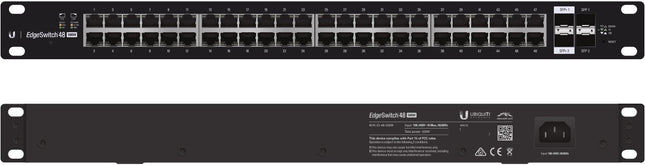 Ubiquiti EdgeSwitch 48 - 48 - Port Managed PoE+ Gigabit Switch, 2 SFP and 2 SFP+, 500W Total Power Output - Supports PoE+ and 24v Passive - CCTV Guru