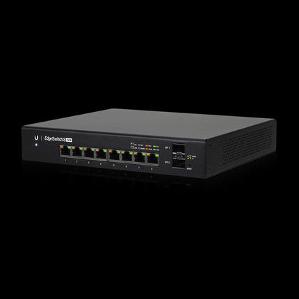 Ubiquiti EdgeSwitch 8 - 8 - Port Managed PoE+ Gigabit Switch, 2 SFP, 150W Total Power Output - Supports PoE+ and 24v Passive - CCTV Guru