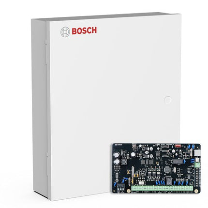 Bosch Solution 3000 Hardwired Alarm Panel With Enclosure White 8x/16x Split Zone Not Expandable 4x Output 2 Areas 32 Users 4 Keypad 16 Wireless 256 Events PCB Enclosure Mount Built in PSTN 18VAC - CCTV Guru