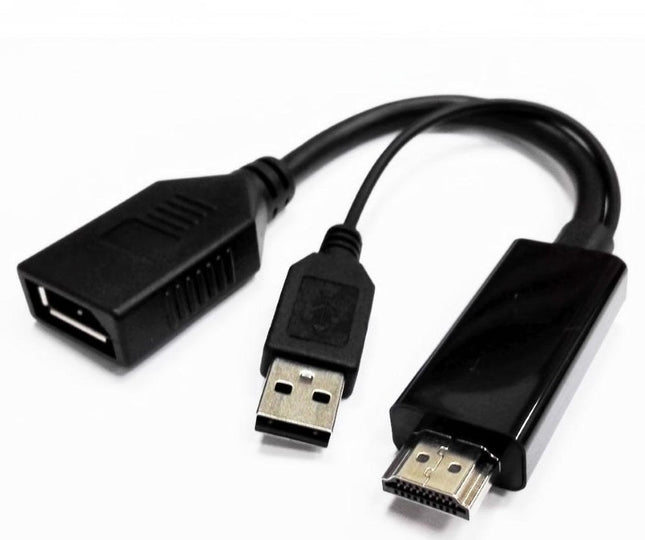 8Ware 4K HDMI to DP DisplayPort Male to Female Active Adapter Converter Cable USB powerred - CCTV Guru