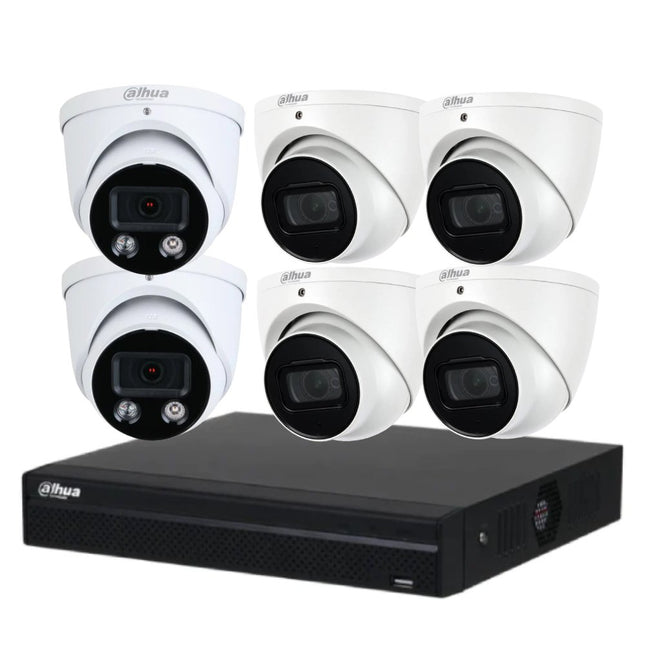Dahua 5 MP + 8 Channels Kit: 2 x 6MP TiOC and 4 x 5MP Turret Cameras with 8CH NVR, GR - DH - 5MP8CH - CCTV Guru