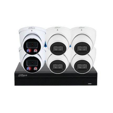 Dahua 6 MP + 8 Channels Kits: 2 x Fixed TiOC and 4 x Fixed Turret Cameras with 8CH AI NVR, GR - DH - 6MP8CH - AI - CCTV Guru