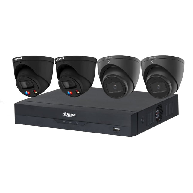 Dahua 8 MP + 8 Channels Kit: 2 x 8MP TiOC and 2 x 8MP Turret Cameras with 8CH AI NVR, Black, GR - DH - 8M8C2T2TIOCB - CCTV Guru