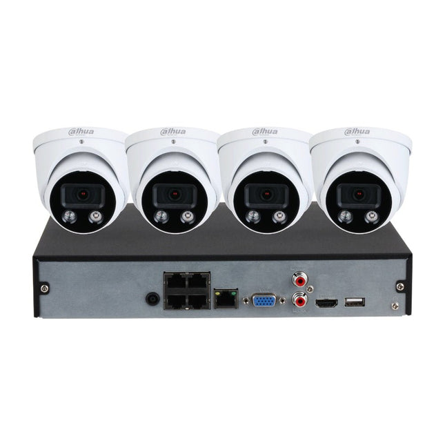 Dahua 4 x 8MP TiOC CCTV Kit: Full Colour Night Vision, Audible Warning And Two - way Audio with PoE AI NVR - CCTV Guru
