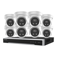 Hikvision 8 x 6MP Cameras Kit: 8 AcuSense Turret Cameras + 8 Channel 8K NVR Security Camera System - CCTV Guru
