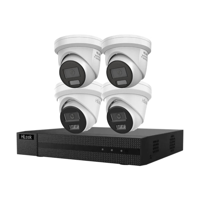 HILook 4 x 6MP Cameras & 8CH NVR CCTV Kit: 4 AI Turret Cameras + 8CH NVR Bundle - CCTV Guru