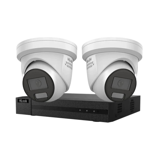 HiLook CCTV Kit, 2 x 6 MP Fixed Turret Camera + 4 Channel 4K NVR with 2TB - CCTV Guru