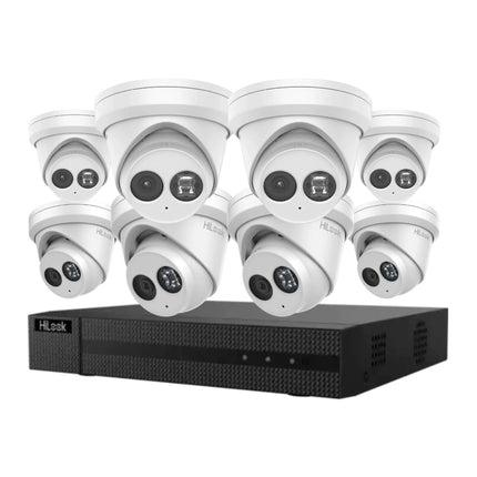 HiLook CCTV Kit, 8 x 8 MP AI Fixed Turret Camera + 8 Channel 4K NVR - CCTV Guru