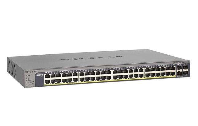 Netgear 48 - Port 380W Gigabit PoE+ Ethernet Smart Managed Pro Switch with 4 SFP Ports (GS752TPv2) - CCTV Guru