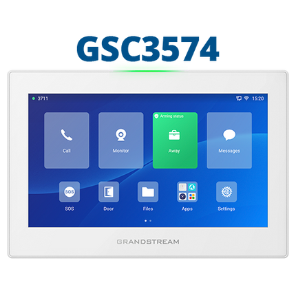 Grandstream GSC3574 white 7-inch indoor control station, front view