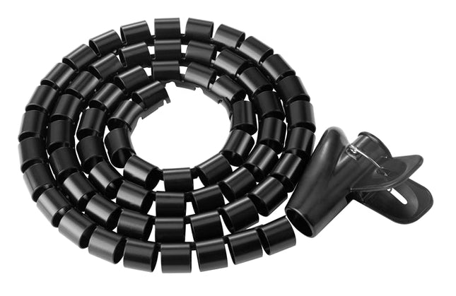 Brateck 15mm/0.59' Diameter Coiled Tube Cable Sleeve Material Polyethylene(PE) Dimensions 1000x15mm - Black - CCTV Guru
