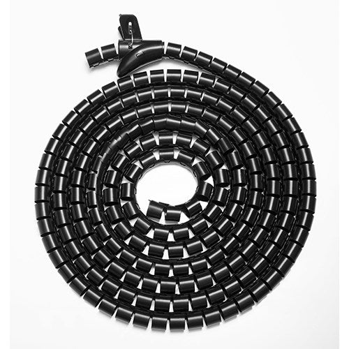 Brateck 30mm/1.2' Diameter Coiled Tube Cable Sleeve Material Polyethylene(PE) Dimensions 1000x30mm - Black - CCTV Guru