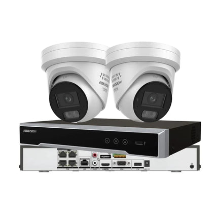 Hikvision 2-camera 6MP ColorVu Live-Guard white CCTV kit with 4-channel NVR