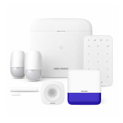 Hikvision AX PRO 433MHz wireless alarm kit with keypad, PIRs and siren