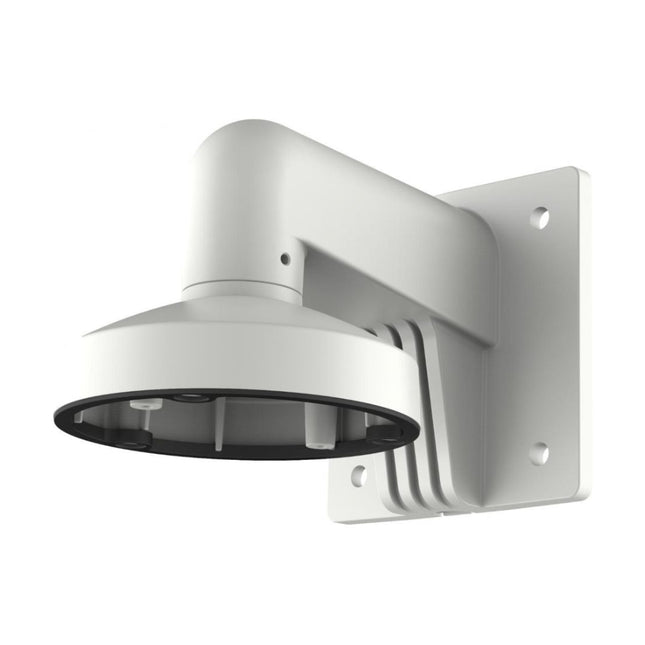 Hikvision DS-1272ZJ-120-TR15 white aluminum alloy wall mount bracket for dome security cameras.