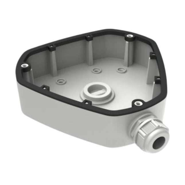 Hikvision DS-1280ZJ-DM25 white aluminium alloy junction box for 360-degree fisheye camera mounting in Australia.
