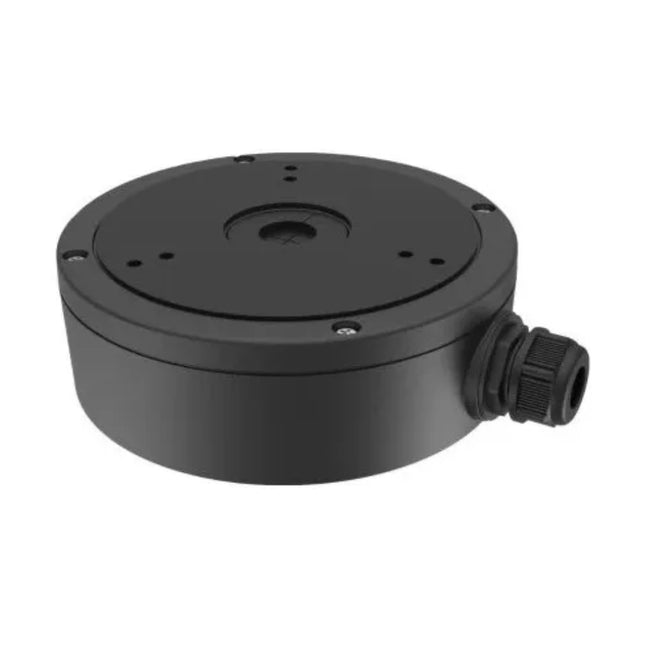 Hikvision DS-1280ZJ-M-BLK black aluminium alloy junction box for 2CD23xx series turret security cameras in Australia.