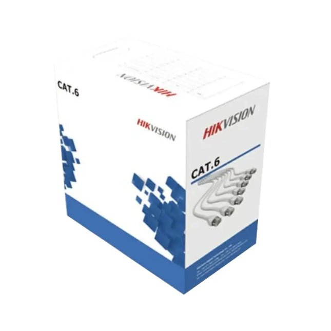 Hikvision DS-1LN6-UE-W 305m blue CAT6 UTP unshielded twisted pair network cable pull box packaging