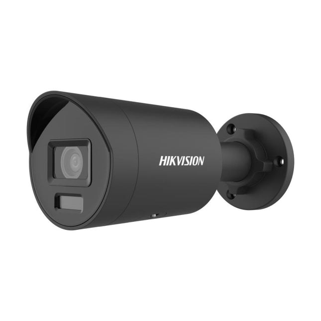 Hikvision DS-2CD2066G2H-IU 6MP outdoor mini bullet camera mounted on a commercial perimeter wall.