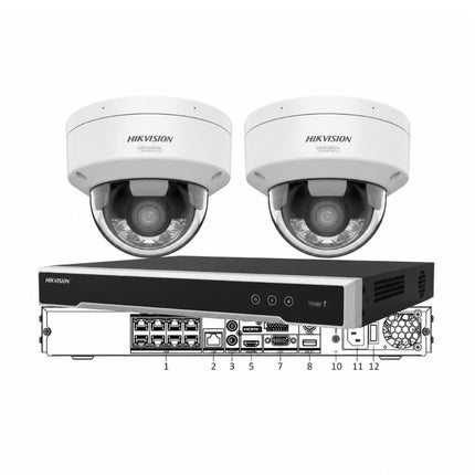 Hikvision DS-2CD2187G3-LIS2UY IK10 vandal dome cameras with M-Series NVR — Australian stock