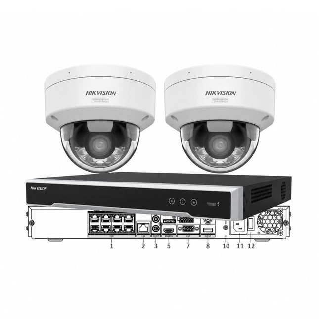 Hikvision DS-2CD2187G3-LIS2UY IK10 vandal dome cameras with M-Series NVR — Australian stock