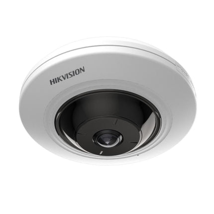 Hikvision DS-2CD2955G0-IS(U) 5MP fisheye camera mounted on commercial ceiling
