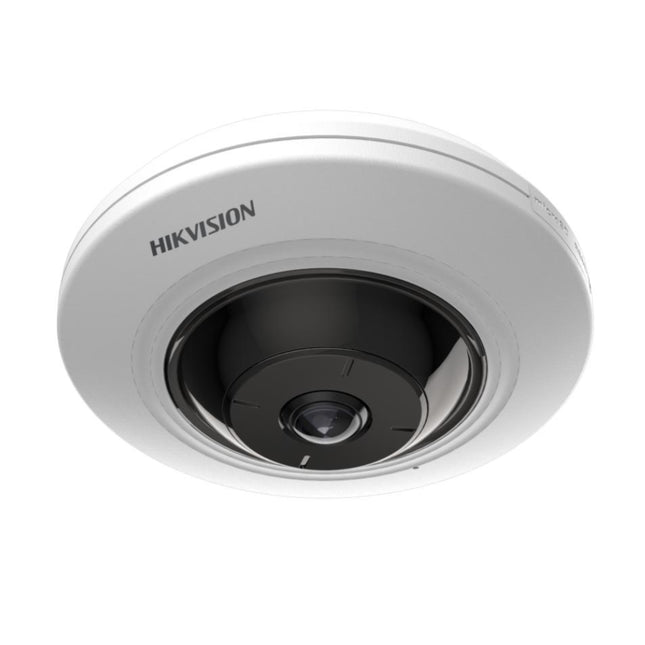 Hikvision DS-2CD2955G0-IS(U) 5MP fisheye camera mounted on commercial ceiling