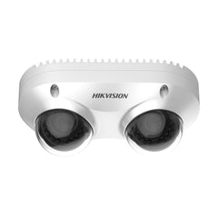 Hikvision DS-2CD6D42G2-I/S dual-directional multi-sensor network camera front view.