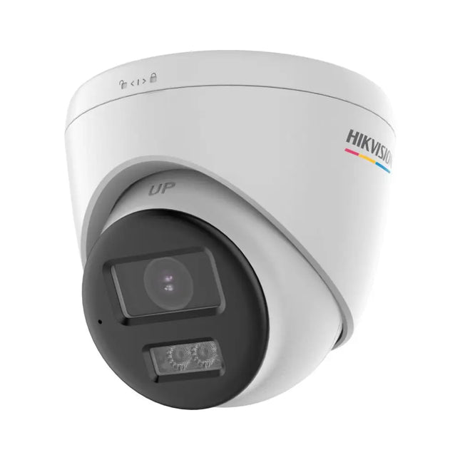 Hikvision DS-2CE72UF3T-LS 4K ColorVu Smart Hybrid Light Fixed Turret Camera front view.