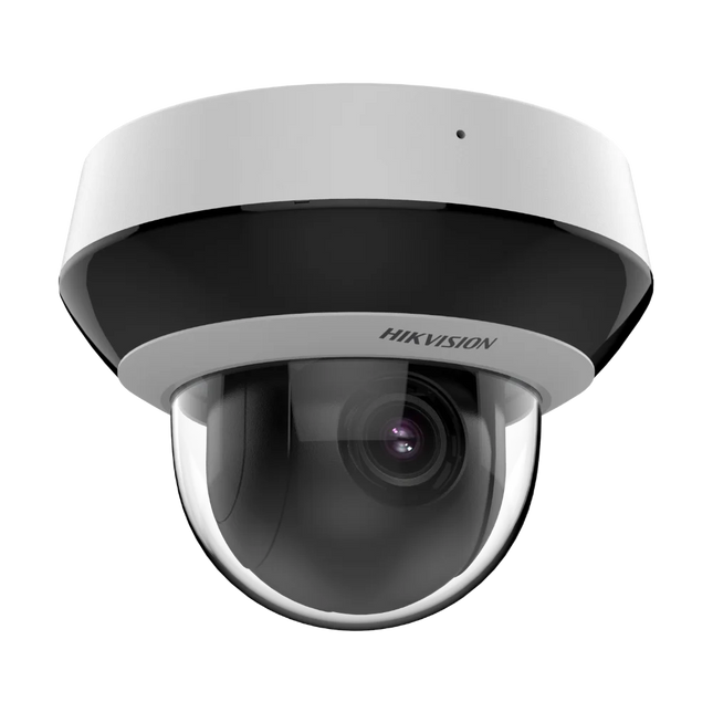 Hikvision DS-2DE2A404IWG1-E/W 4MP Wi-Fi Value Series mini PTZ — front view showing 2.8-12mm motorised 4× zoom lens, 20m smart IR ring, integrated 2.4 GHz Wi-Fi antenna and AcuSense AI engine, IP66/IK10 weather-rated