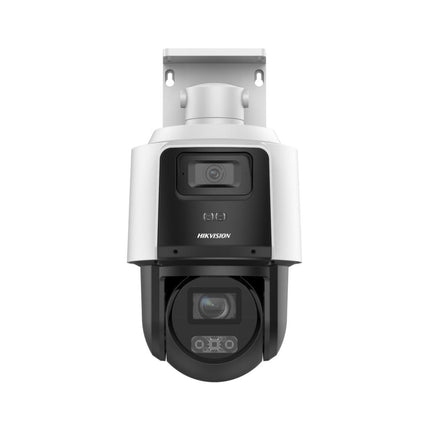 Wall-mounted angle view of the HIKVISION DS-2SE3C404MWG-E/14 weatherproof IP66 TandemVu security camera.