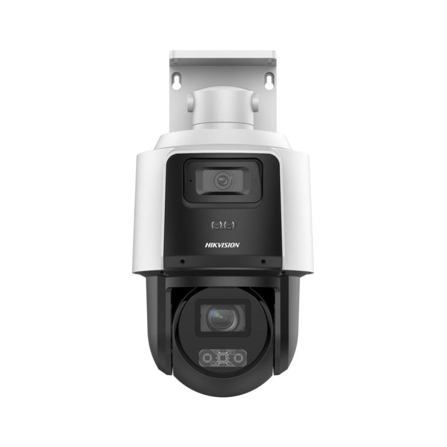 Wall-mounted angle view of the HIKVISION DS-2SE3C404MWG-E/14 weatherproof IP66 TandemVu security camera.