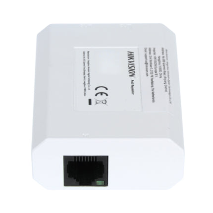 Hikvision DS-3E0103DP-E/R industrial power supply mounted on DIN rail in network cabinet