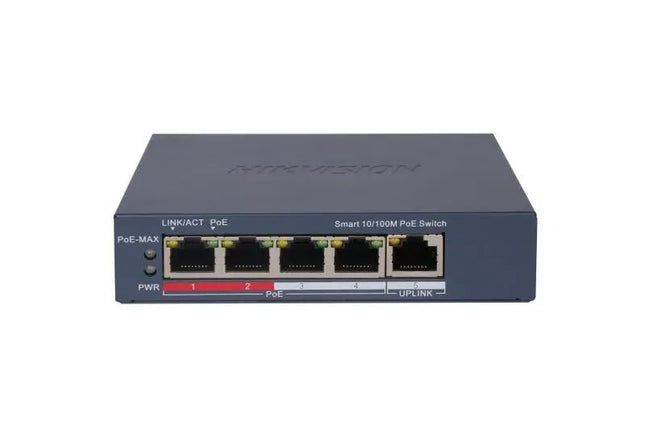 Hikvision DS-3E1105P-EI 4 port smart PoE switch for CCTV systems