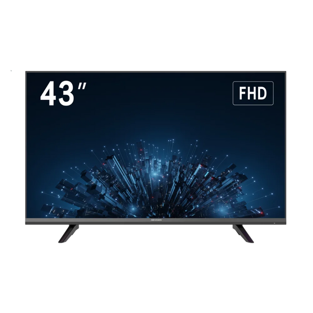 Hikvision DS-D5043F3-1V0S 43-inch Full HD Commercial Monitor with built-in speakers, HDMI, VGA and USB inputs — front view