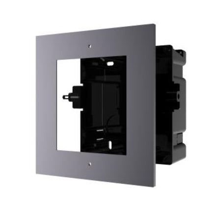 Front profile layout of the Hikvision DS-KAD706Y-SP Y-Series 2-wire IP video intercom distributor, highlighting its compact DIN rail enclosure and front status indicator lights.