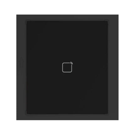 Front view of the Hikvision DS-KD-M Gen 2 modular door station Mifare card reader module featuring a black weatherproof finish and a clear contactless card-swipe icon area.